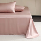 Natural Mulberry Silk Flat Sheet 1PC Solid Color Bed Sheet High End Smooth Bed Linen Single Double Queen King Size Bedding Soft