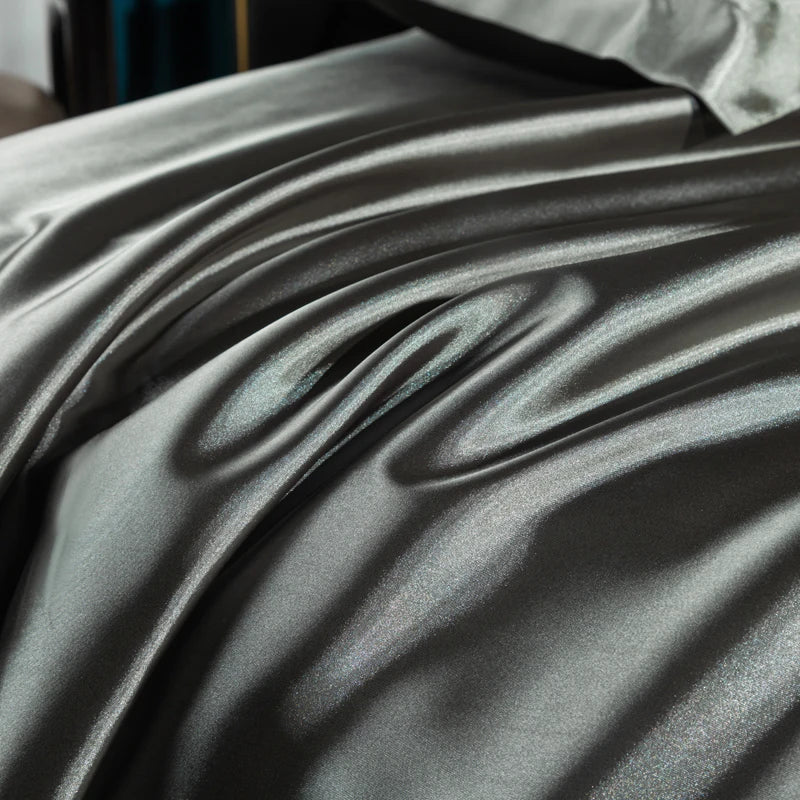 Solid Color Fashion Satin Fitted Sheet Rayon Mattress Cover with Elastic Band Bed Sheet for Bedding 140x200 160x200