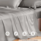 Natural Mulberry Silk Flat Sheet 1PC Solid Color Bed Sheet High End Smooth Bed Linen Single Double Queen King Size Bedding Soft