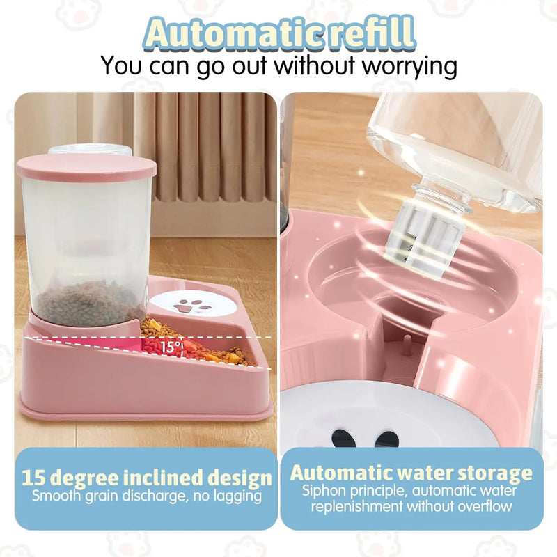 Alimentador Automático para Gatos com Bebedouro – Conjunto 2 em 1