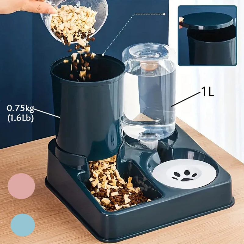Alimentador Automático para Gatos com Bebedouro – Conjunto 2 em 1