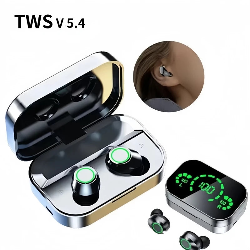 Fones de Ouvido Sem Fio Bluetooth YD03 com Toque, Longa Duração de Bateria, Estojo de Carregamento com LED, Bluetooth 5.3